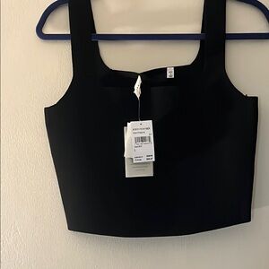 A.L.C. Black Sleeveless Crop Bustier Top